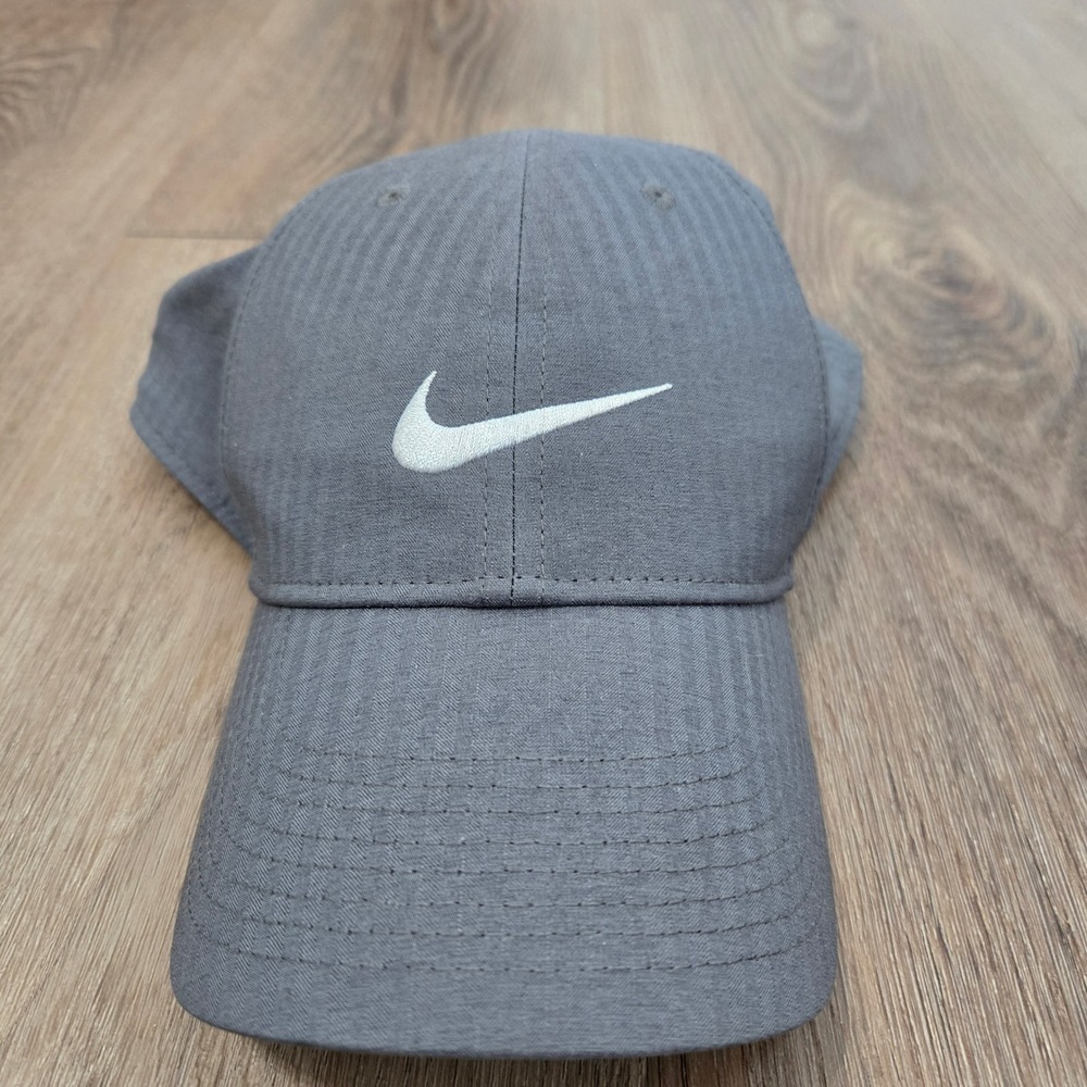 Nike Golf Cap Grey Swoosh Baseball Hat Adult Adjustable - Picture 2 of 5